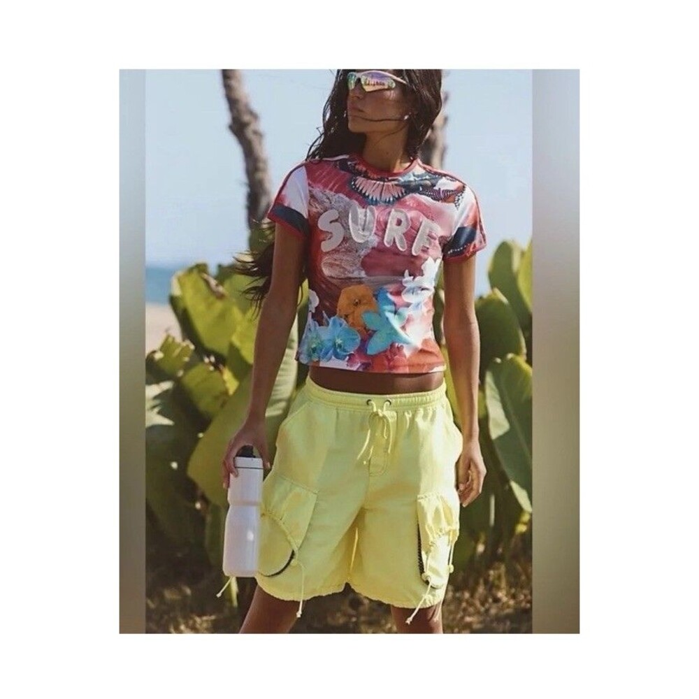 Free People Movement Sour Citrus In A Cinch Shorts Size S NWOT